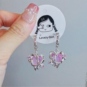 Y2K silver heart earring